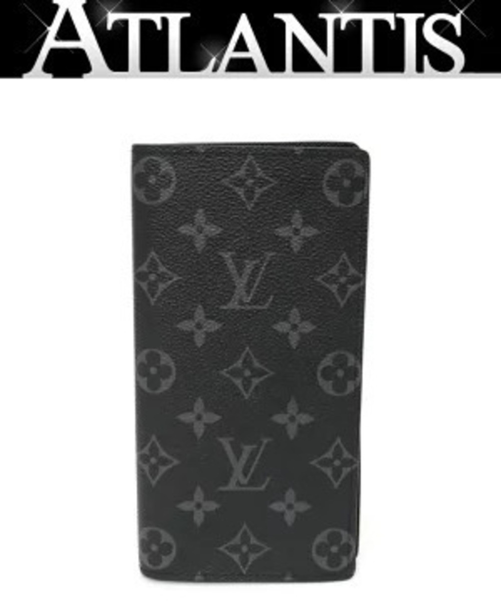 Louis Vuitton Portefeuille Brazza Bi fold Long Wallet Monogram Eclipse Black